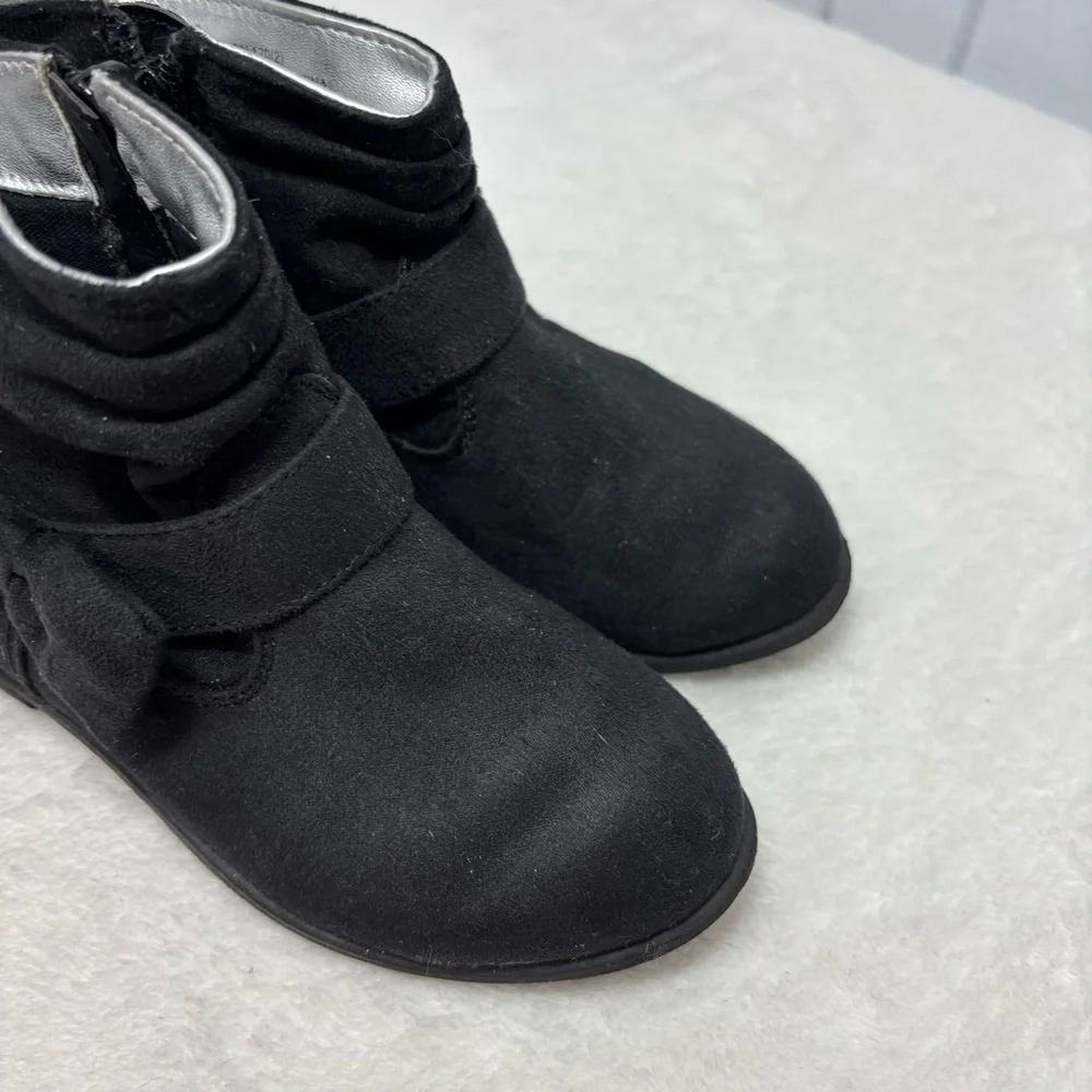 H&M Black Kids Boots with Bow‎ Accent Size 9.5 Toddler